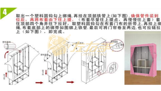 拉链布衣柜安装步骤4